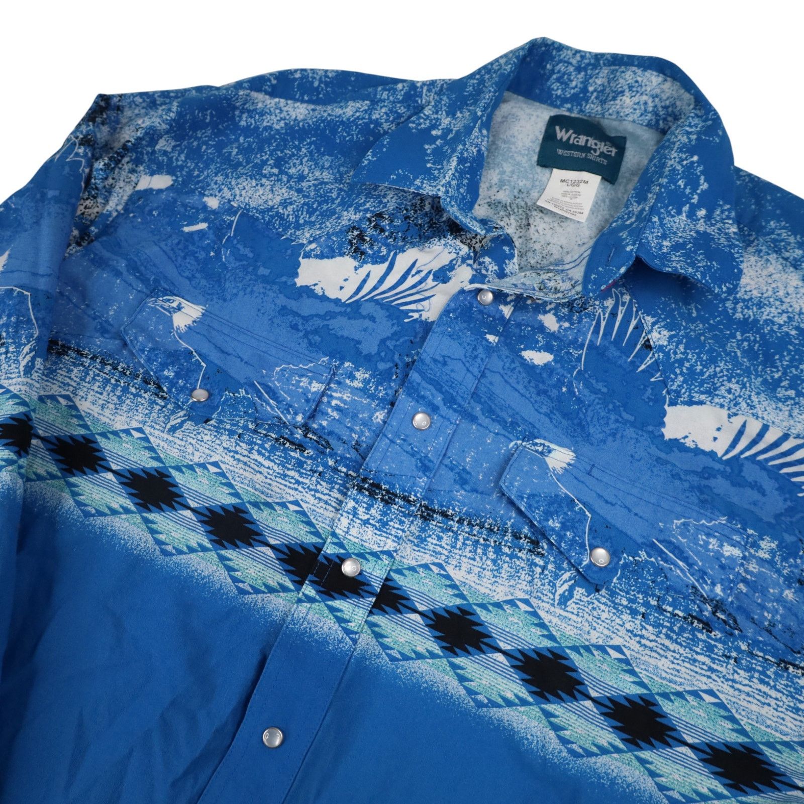Vintage × Wrangler Vintage Wrangler Aztec Eagle Print Western Button Up Shirt Size US L / EU 52-54 / 3 - 5 Thumbnail