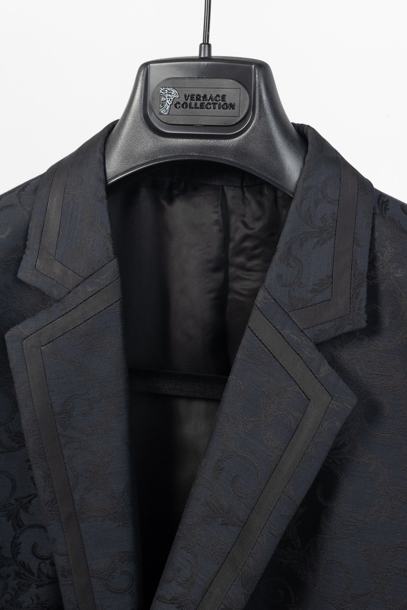 Versace Versace Collection Navy Baroque Jacquard Wool Blazer Size 50R - 4 Thumbnail