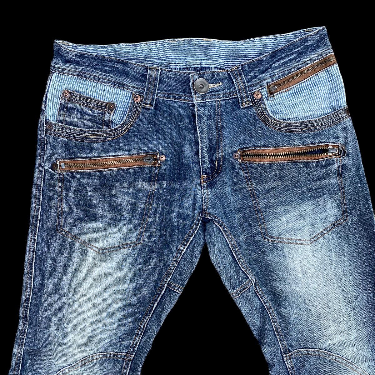Japanese Brand Multi Pocket Made In Heaven Bondage Faded Blue Denim Jeans Size US 36 / EU 52 - 5 Thumbnail