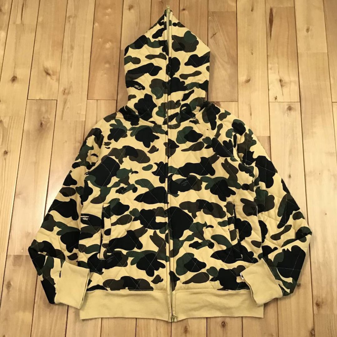 Bape BAPE Quilted 1st camo yellow full zip hoodie a bathing ape Size US S / EU 44-46 / 1 - 1 Thumbnail