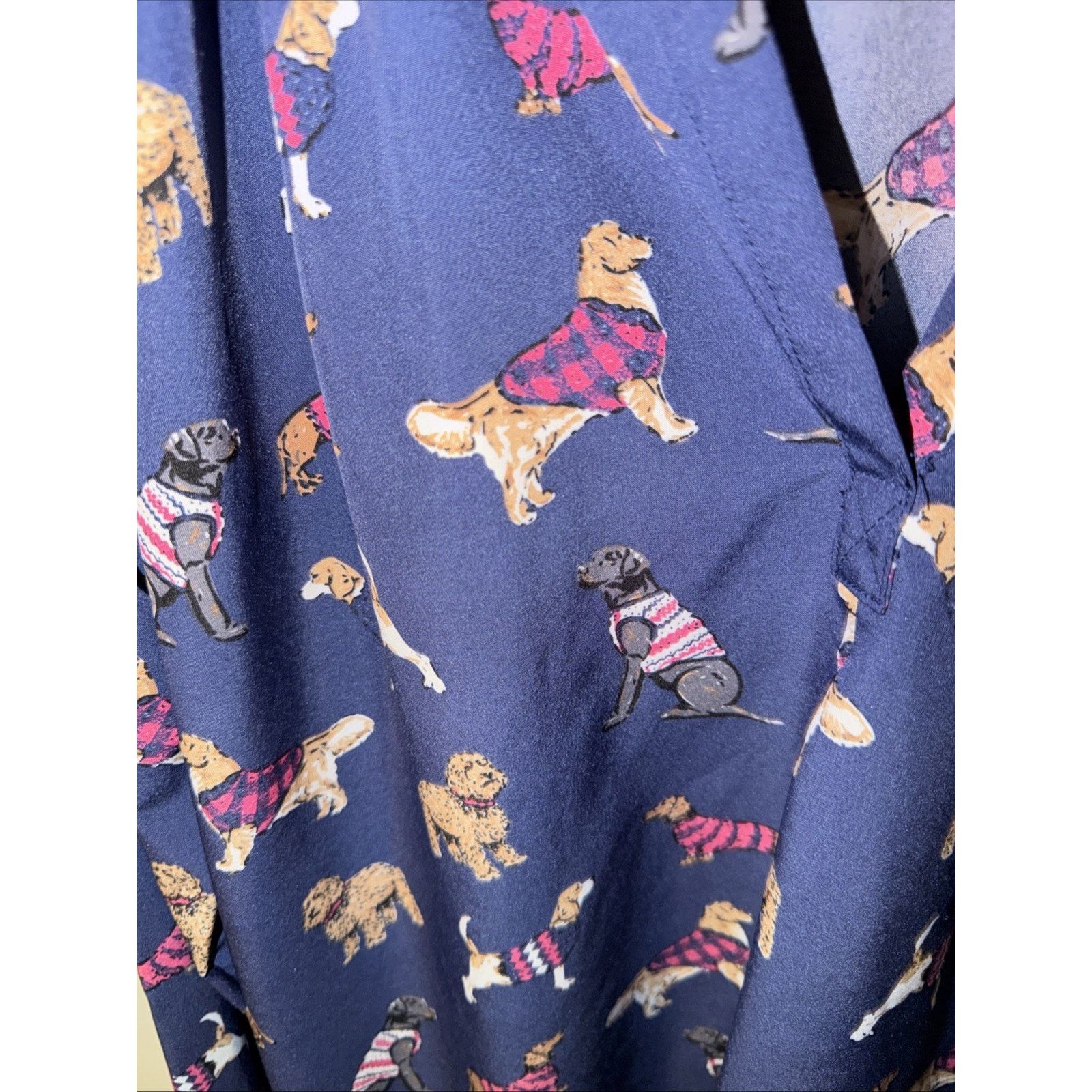 Southern Marsh Simply Southern Women Large Blue Blouse Dogs Beagle Preppy Size L / US 10 / IT 46 - 4 Thumbnail