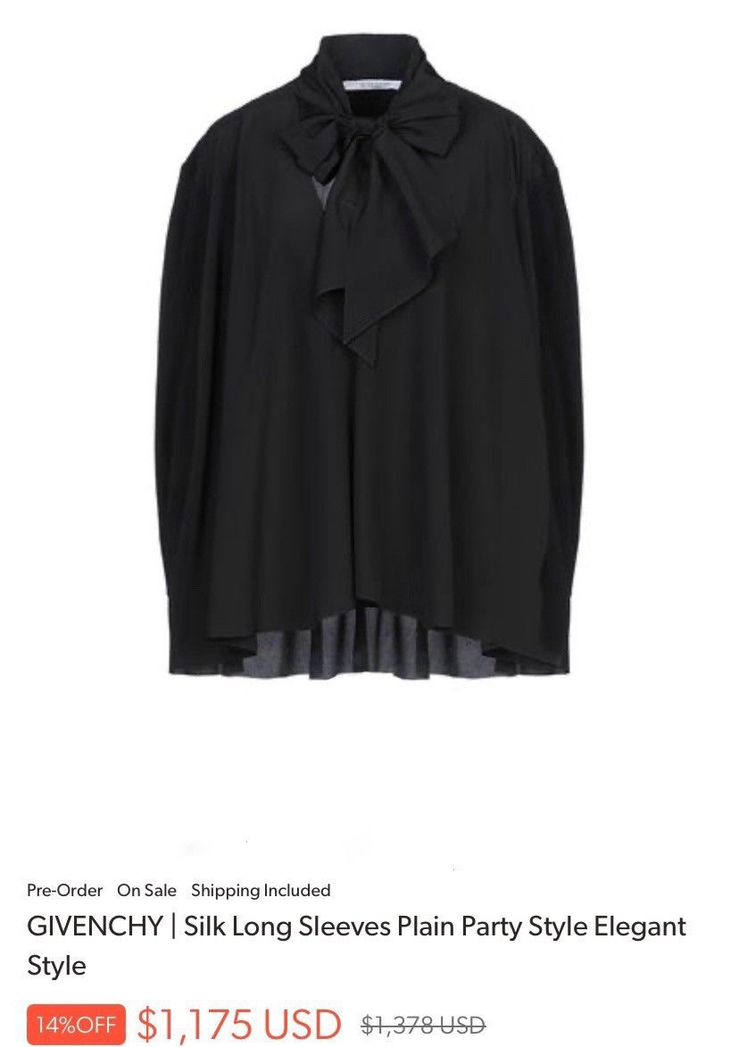Givenchy Women's Givenchy Deep Neckline Ruffle Trim Longsleeve Blouse Size M / US 6-8 / IT 42-44 - 14 Thumbnail