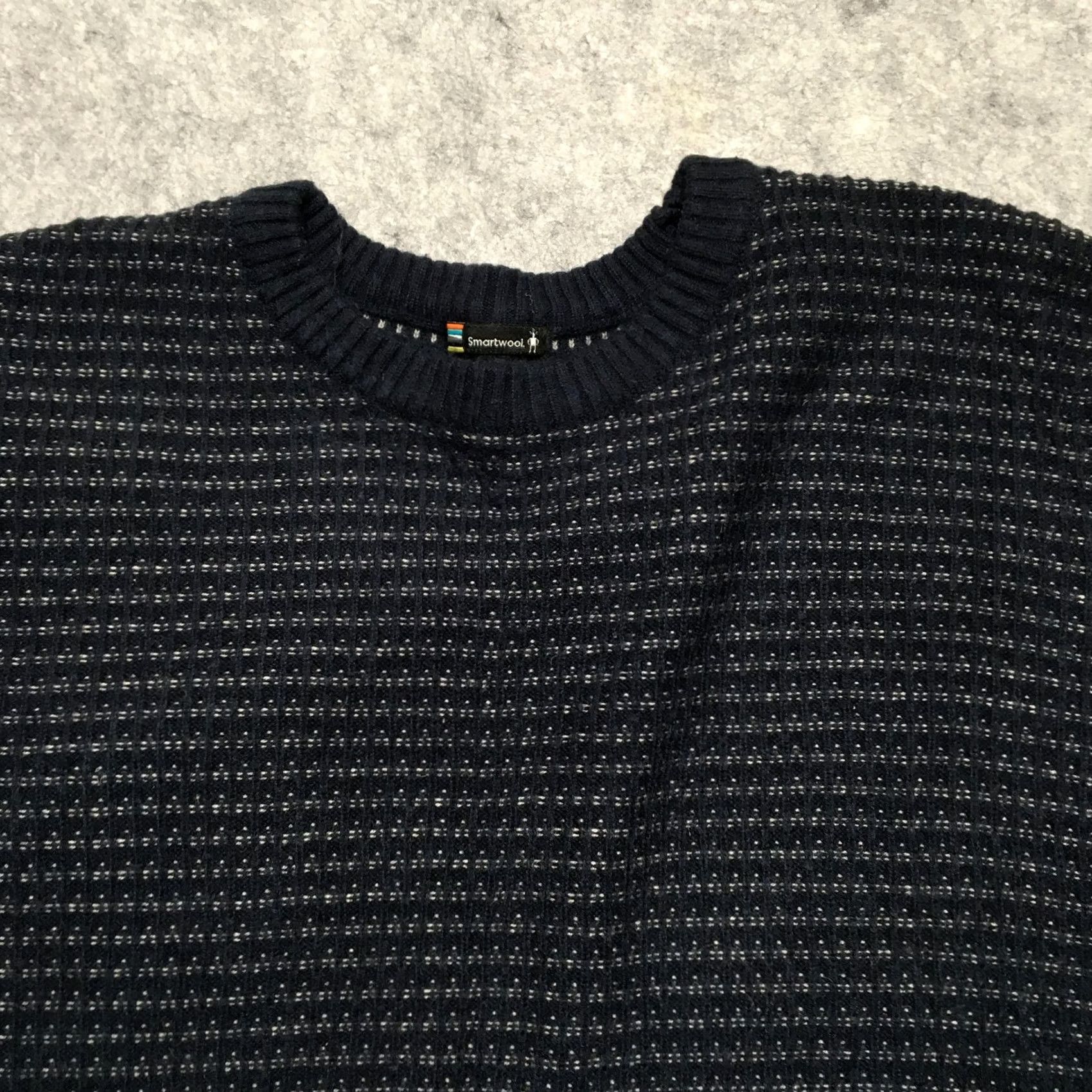 Smartwool SmartWool Sweater Mens 3XL Navy Merino Wool Blend Crewneck Textured SW010949 Geometric Knit Long Sleeve Pullover Crew Neck Mens Blue Size US XXL / EU 58 / 5 - 3 Thumbnail