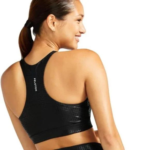 Peloton Peloton Show Up Digital Foil High Neck Sports Bra Black Top Size XS / US 0-2 / IT 36-38 - 3 Thumbnail