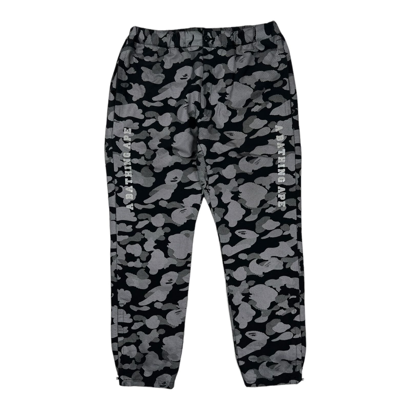 image of Bape Reflection Camo Track Pants Black Pre-Owned, Men's (Size 38)