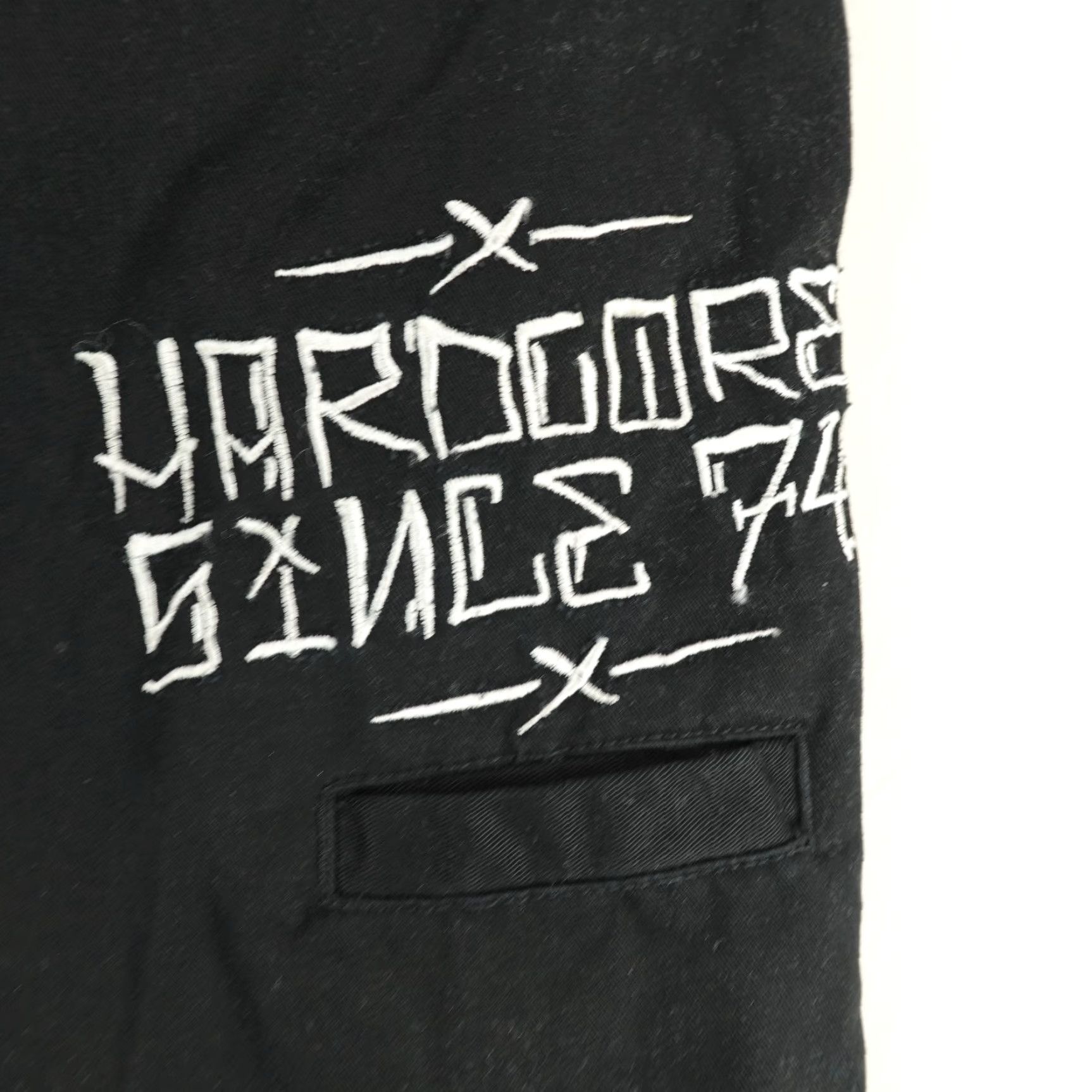 Vintage Vintage Hustler Shorts Mens 36 Chino Casual Relaxed Cotton Black Embroidered Skater Y2K Size US 35 - 5 Thumbnail