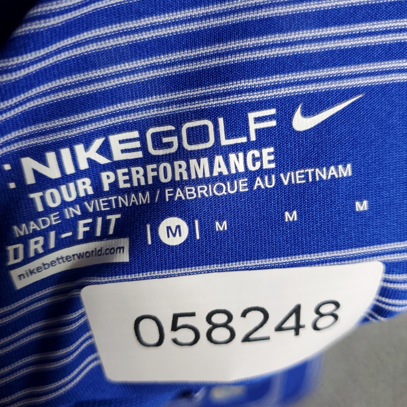 Nike Nike Polo Shirt Mens Medium Blue Stripe Swoosh Dri-Fit Golf Casual Short Sleeve Size US M / EU 48-50 / 2 - 8 Thumbnail