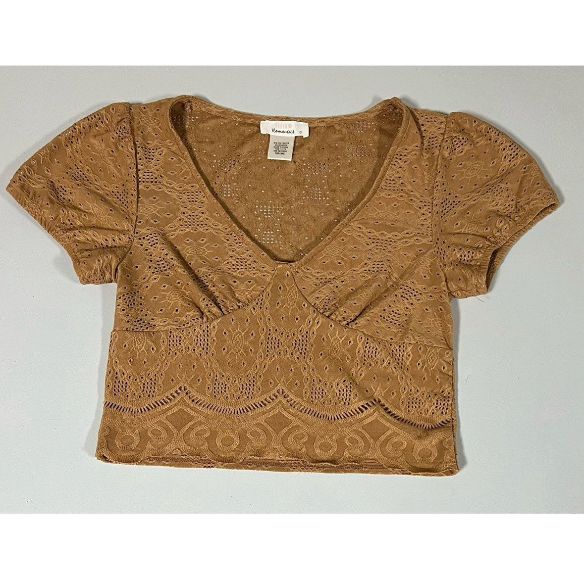 Urban Outfitters Brown Boho Bohemian Cut-Out Shirt Top Blouse Tee Size S 🤎✨ Size S / US 4 / IT 40 - 2 Thumbnail