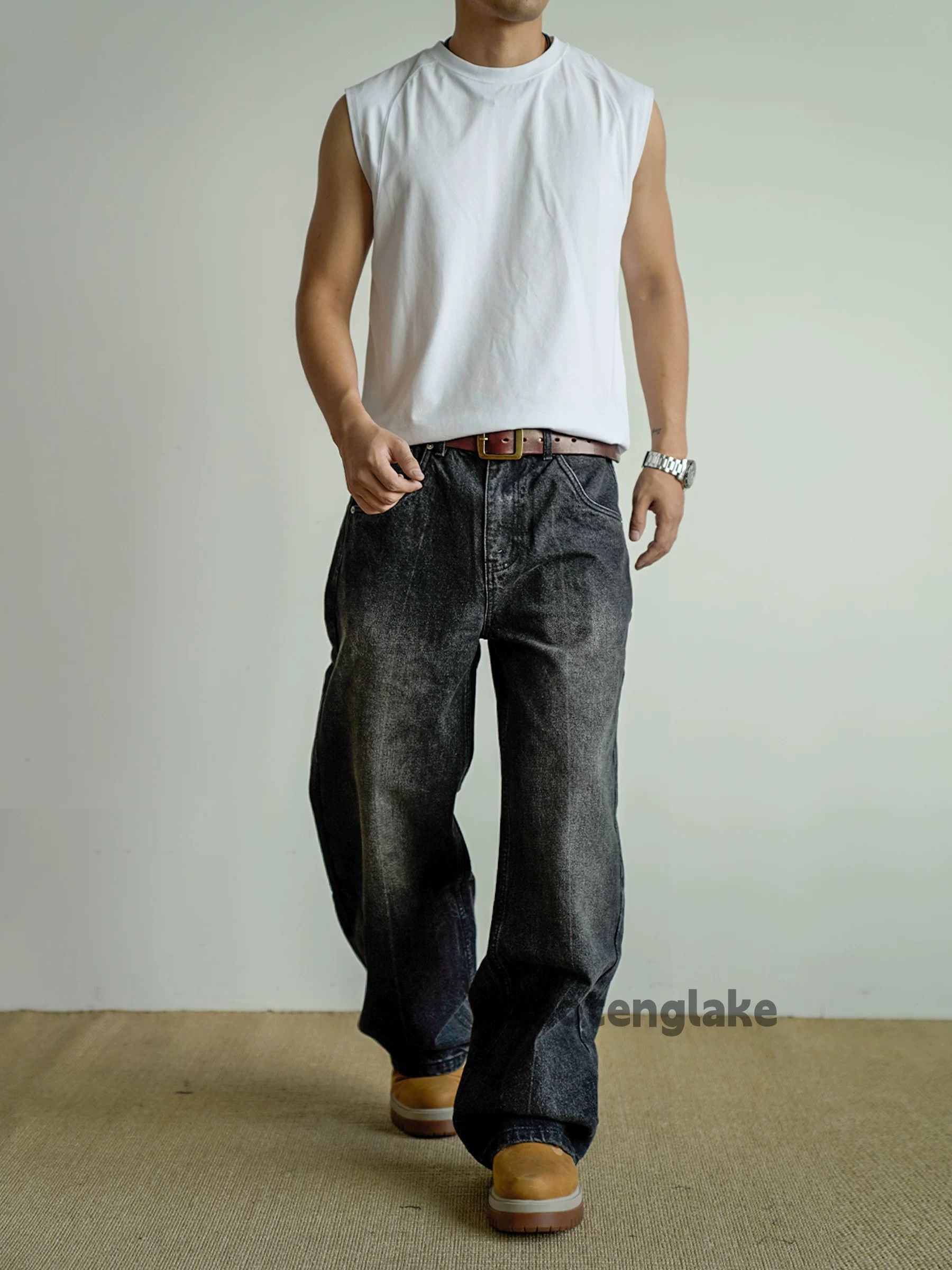 Jean × Vintage washed faded cleanfit yuppie utility loose baggy jeans Size US 32 / EU 48 - 4 Thumbnail