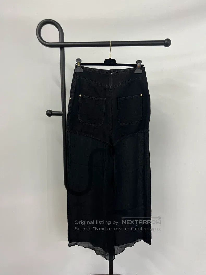 Chanel Chanel Black denim silk wide-leg trousers Size 26" / US 2 / IT 38 - 3 Thumbnail