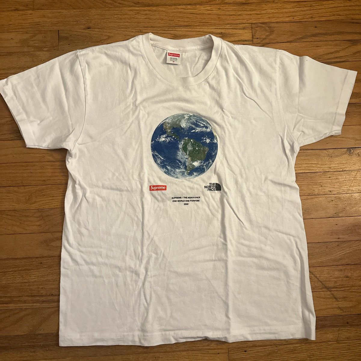White Supreme x The North Face One World T Shirt
