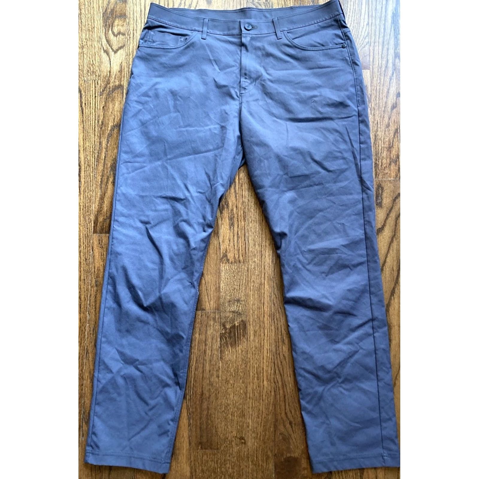 Vintage Public Rec Pants 34x32 Navy Blue 5-Pocket Chino Flat Front Regular Straight Inseam 30 Mens Size US 34 / EU 50 - 2 Thumbnail
