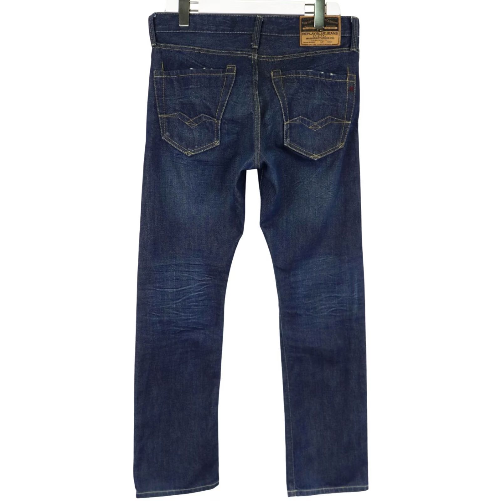 Replay Replay Jeans Slim Fit Men W30/L32 Blue Button Fly Faded Whiskers Denim Size US 30 / EU 46 - 2 Thumbnail