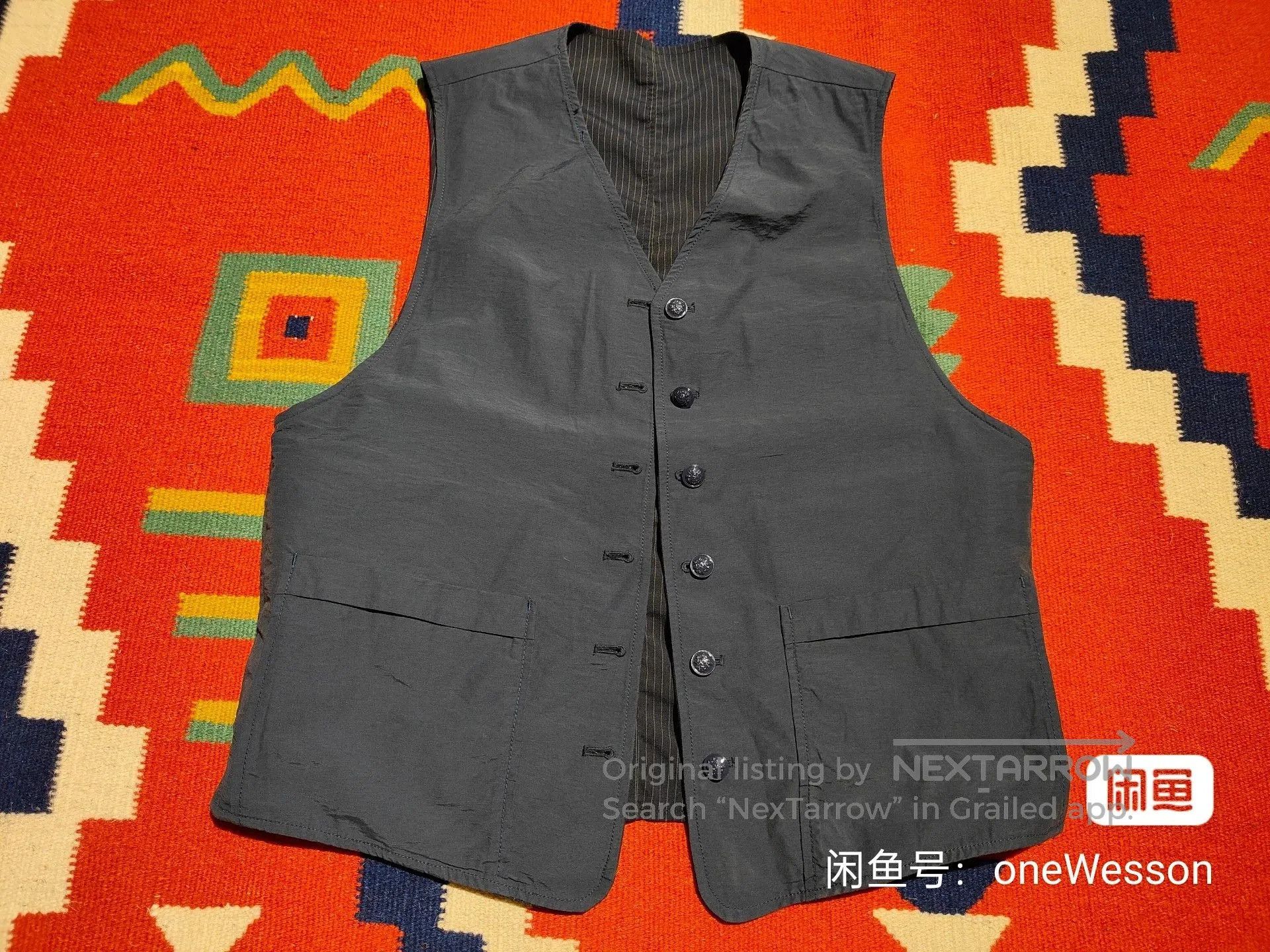RRL Ralph Lauren Reversible Striped Work Vest for Men. Size US M / EU 48-50 / 2 - 6 Thumbnail