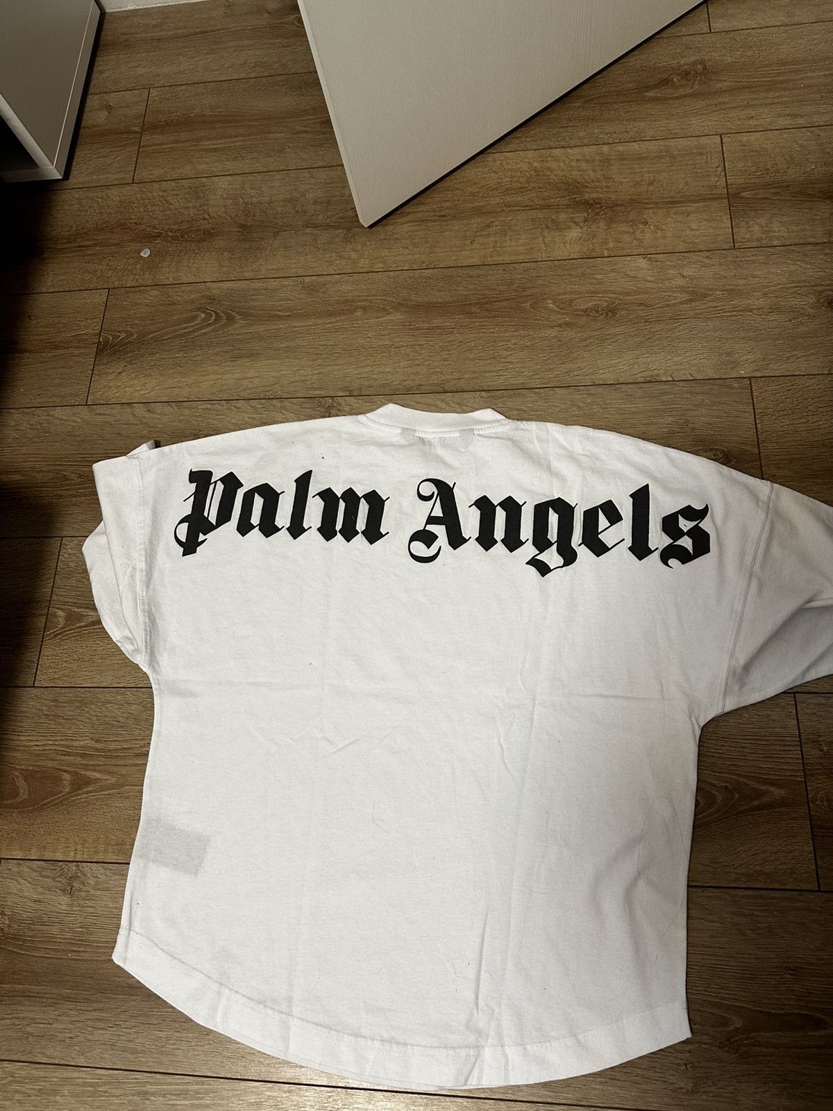 image of Palm Angels Logo Oversized T-Shirt White, Men's (Size Small)