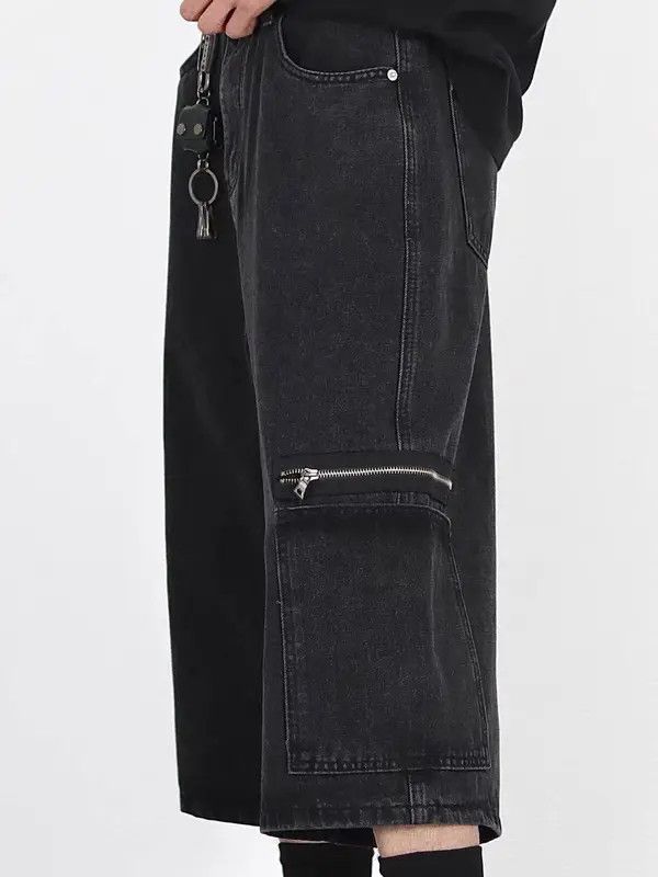 Vintage VIBE Vintage washed large pocket zipper baggy denim shorts Size US 34 / EU 50 - 5 Thumbnail