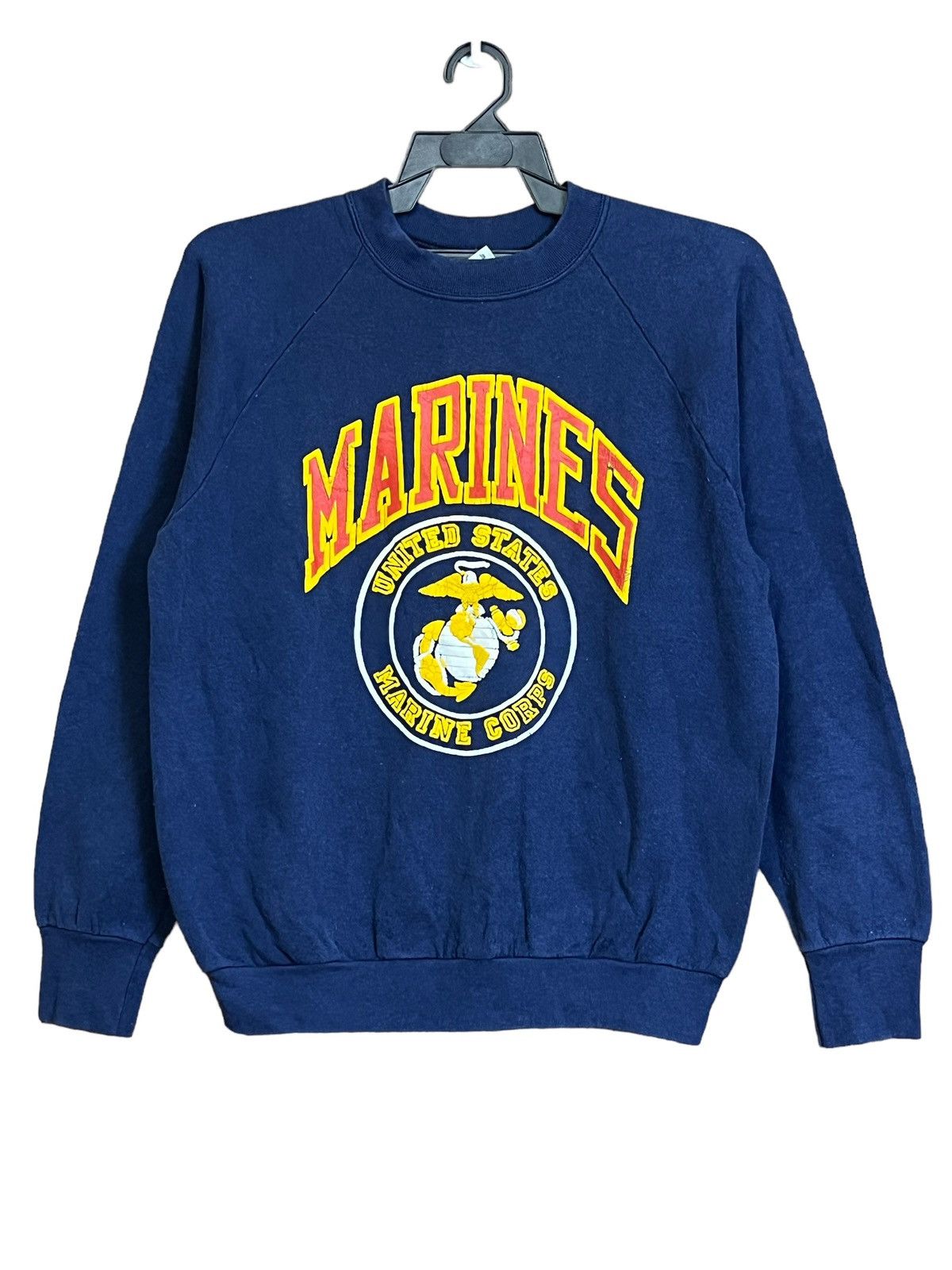 Vintage GRAIL🔥VINTAGE 90s US MARINE BIG LOGO PULLOVER SWEATSHIRT Size US L / EU 52-54 / 3 - 1 Thumbnail