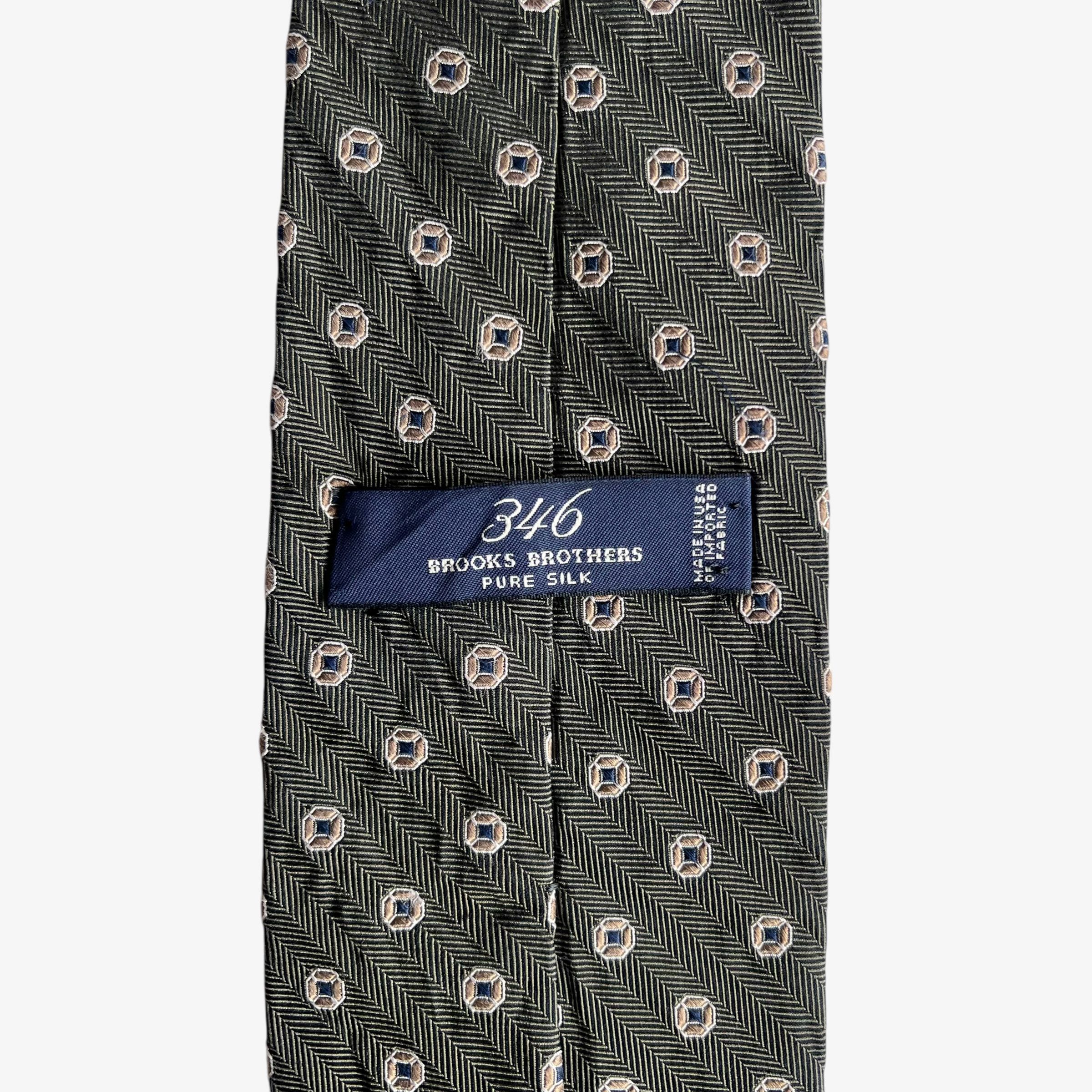 Brooks Brothers Vintage 90s Brooks Brothers 346 Geometric Green Silk Tie Size ONE SIZE - 2 Thumbnail