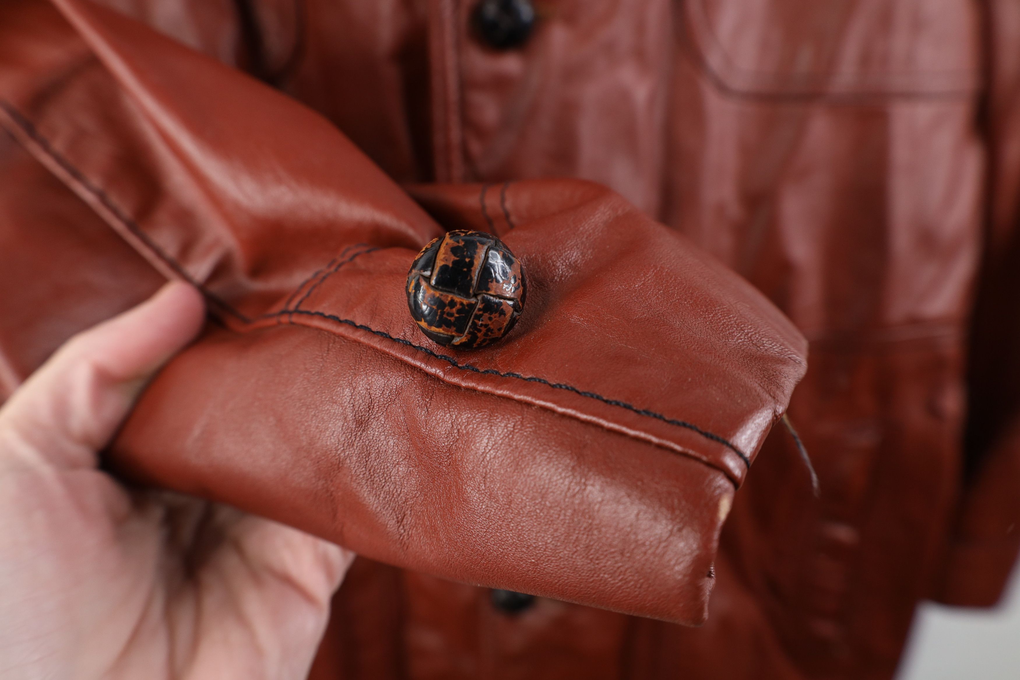 Vintage Vintage 70s Streetwear Fleece Lined Leather Western Jacket Size US XXL / EU 58 / 5 - 8 Thumbnail