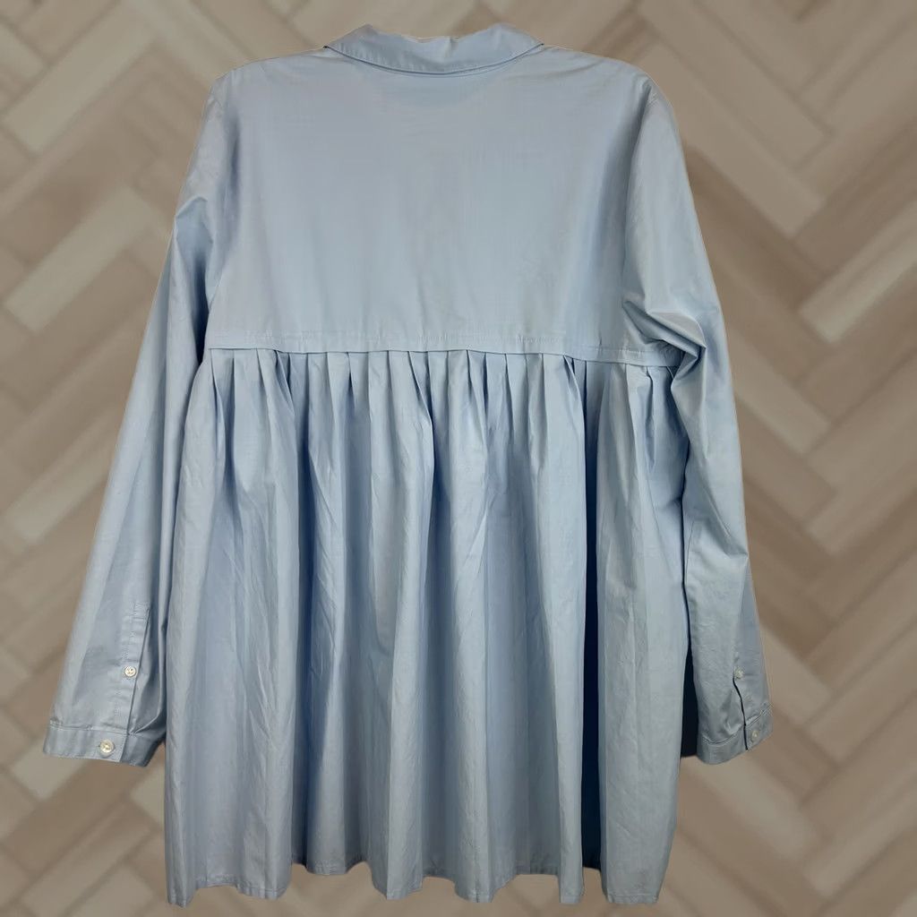 J. Jill J Jill Womans L Light Blue Half Button Tunic Top Blouse Collar Lagenlook Size L / US 10 / IT 46 - 1 Thumbnail