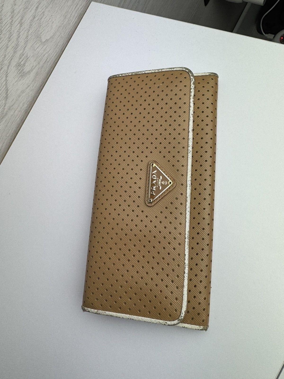 Prada Prada Milano Perforated Leather Continental Wallet Size ONE SIZE - 18 Thumbnail
