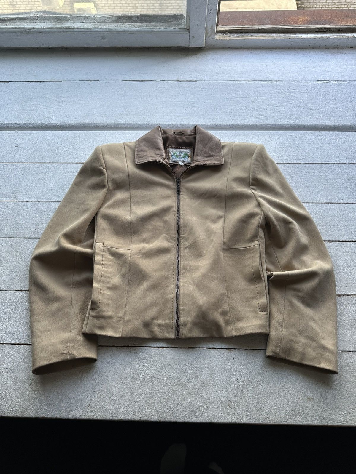 Other 🚨Y2K RICK OWENS TYPE DIRTY SLIM FIT ZIP LEATHER JACKET Size S / US 4 / IT 40 - 1 Thumbnail
