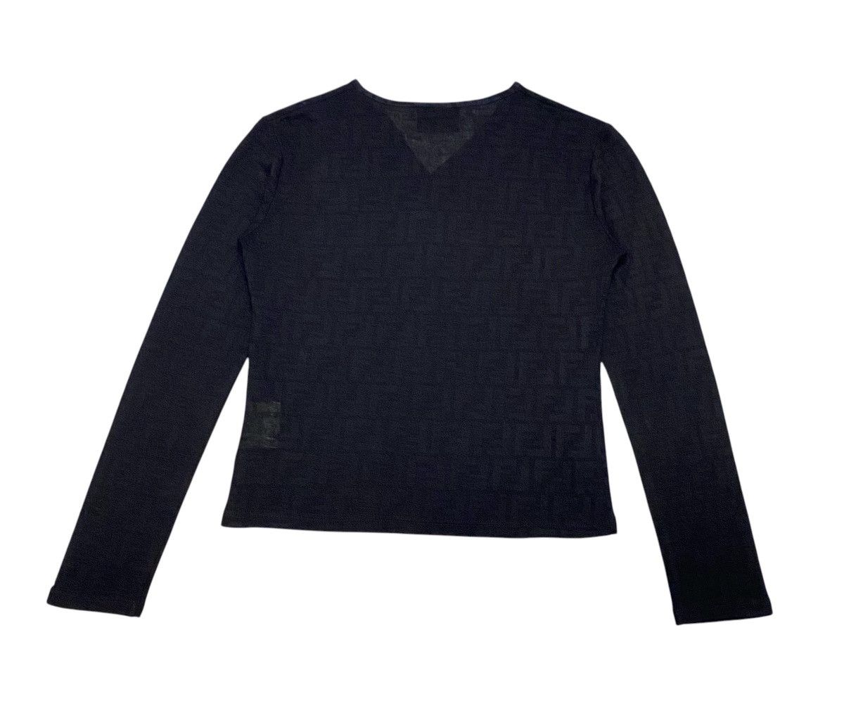 Fendi Vintage Fendi Monogram V-Neck Cardigan Size M / US 6-8 / IT 42-44 - 3 Thumbnail