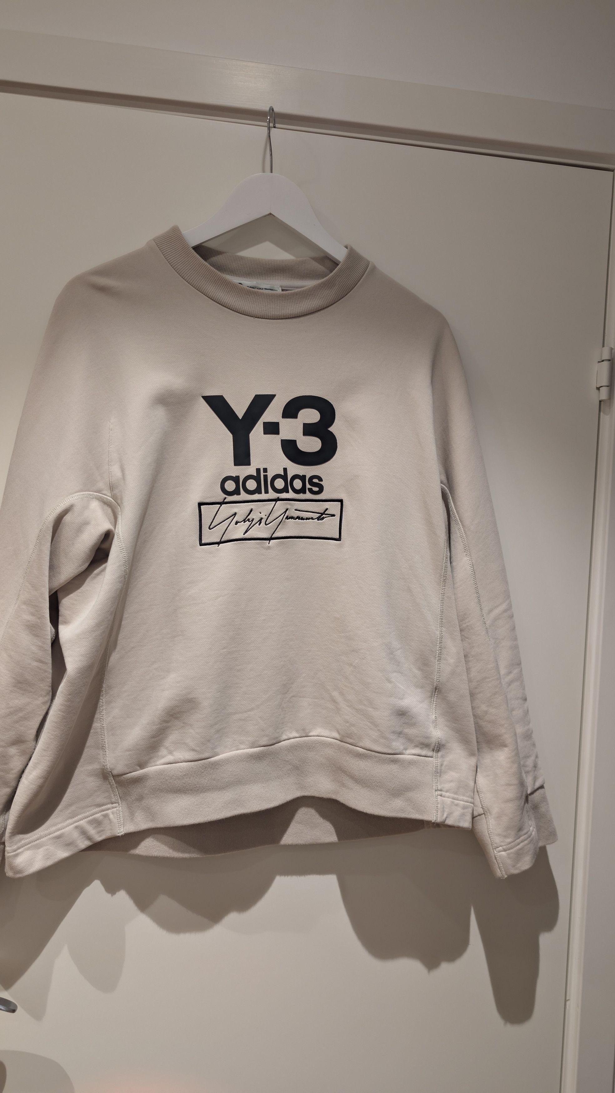 Adidas × Yohji Yamamoto Y-3 Off-White Stacked Logo Sweatshirt Size US M / EU 48-50 / 2 - 13 Thumbnail