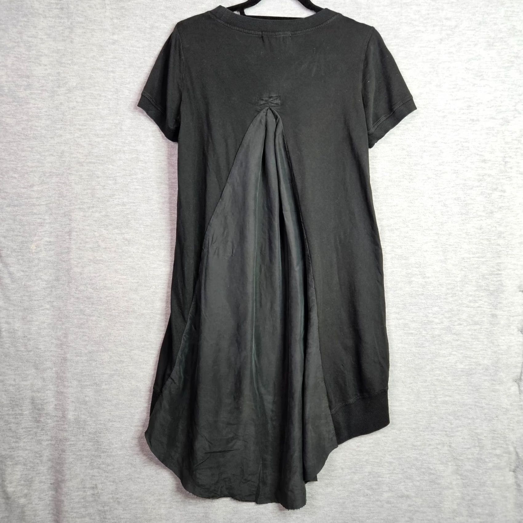 Vintage Marrakech Black Dress Women M Short Sleeve Layered Hi Low Pocket Dress Size 32" / US 10 / IT 46 - 4 Thumbnail