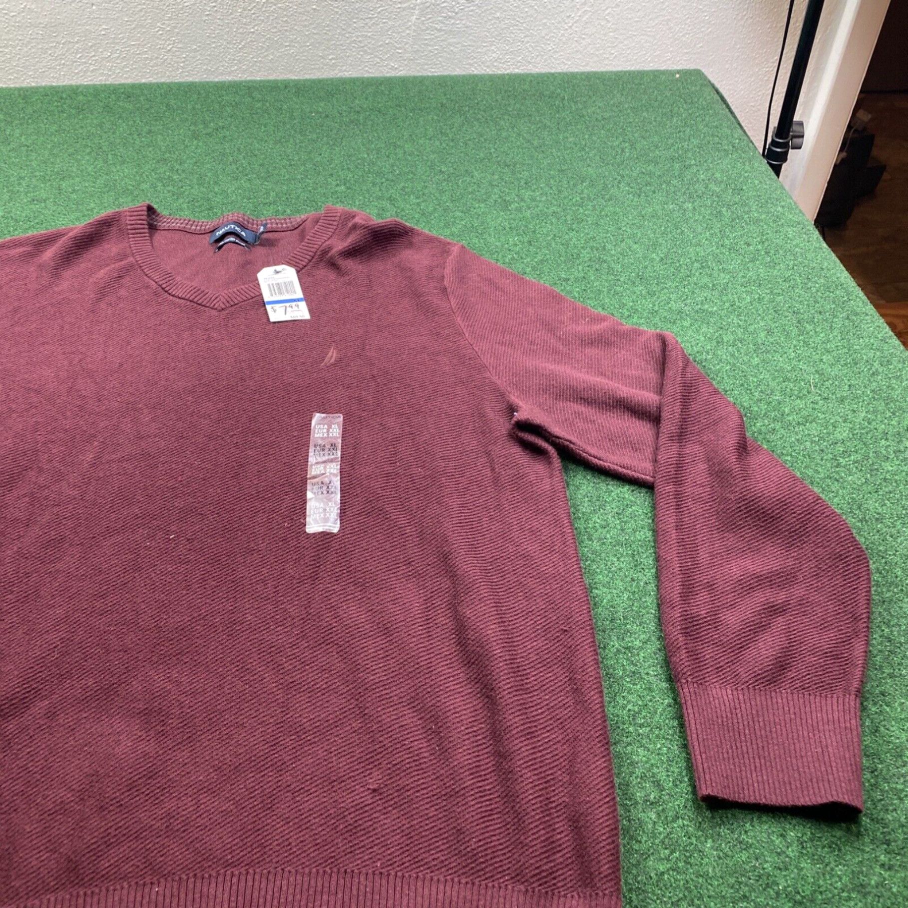Nautica NAUTICA MENS PIMA COTTON BLEND V-NECK SWEATER XL Maroon NEW WITH TAGS RETAIL $69 Size US XL / EU 56 / 4 - 3 Thumbnail