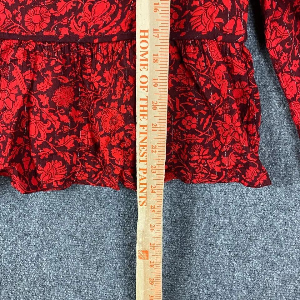Other Knox Rose Blouse XL Women's Pullover Floral Red Rayon Size XL / US 12-14 / IT 48-50 - 5 Thumbnail