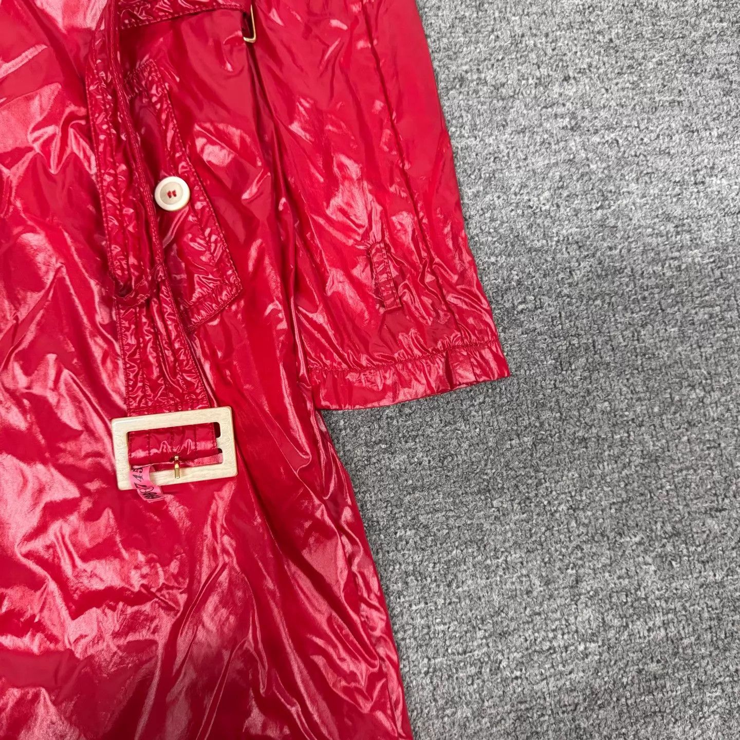 Moncler Moncler Shiny Red Belted DB Mid Trench Coat 1/99 Size S / US 4 / IT 40 - 3 Thumbnail