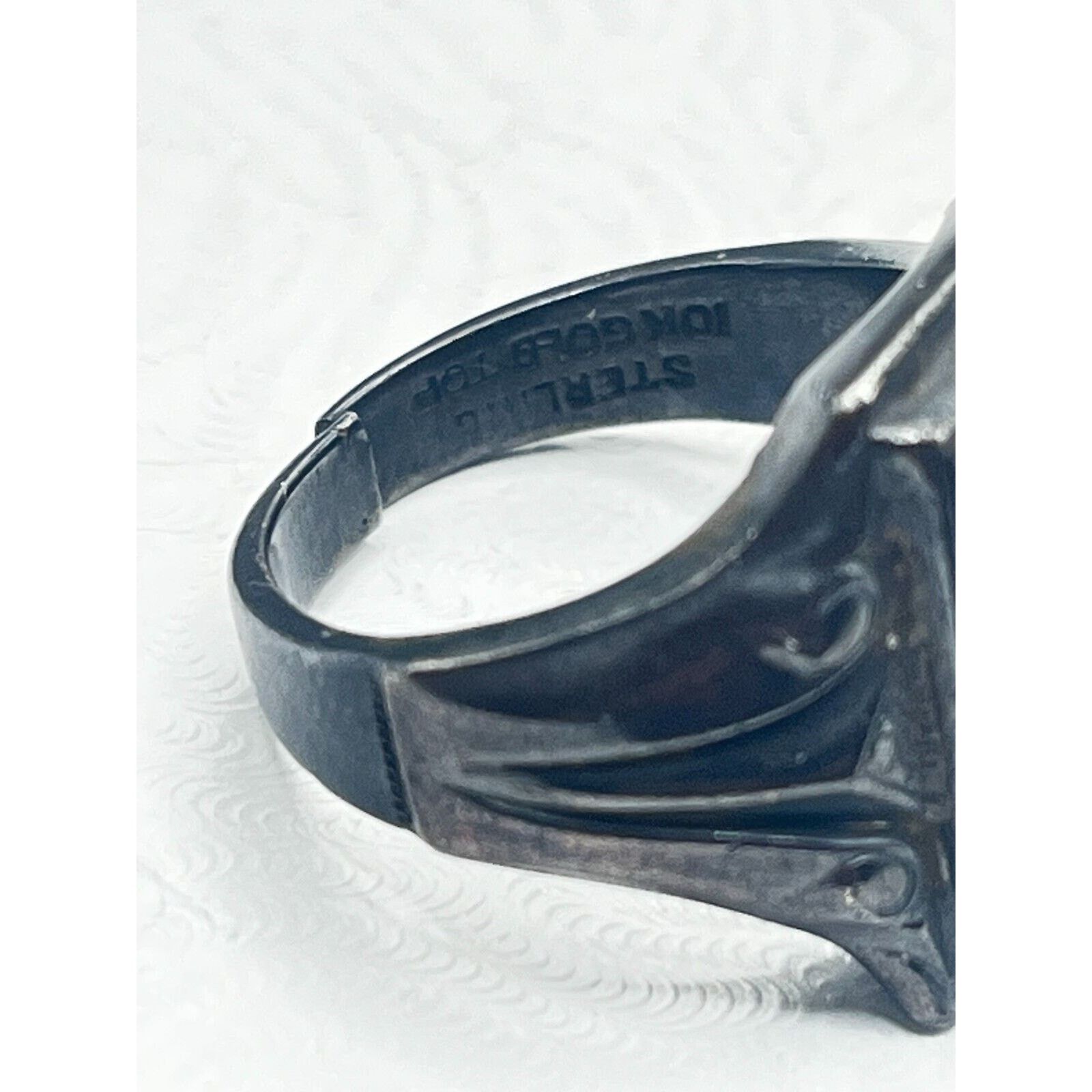 Other Antique Sterling10K Gold Hematite Intaglio Cameo Ring Size ONE SIZE - 4 Thumbnail