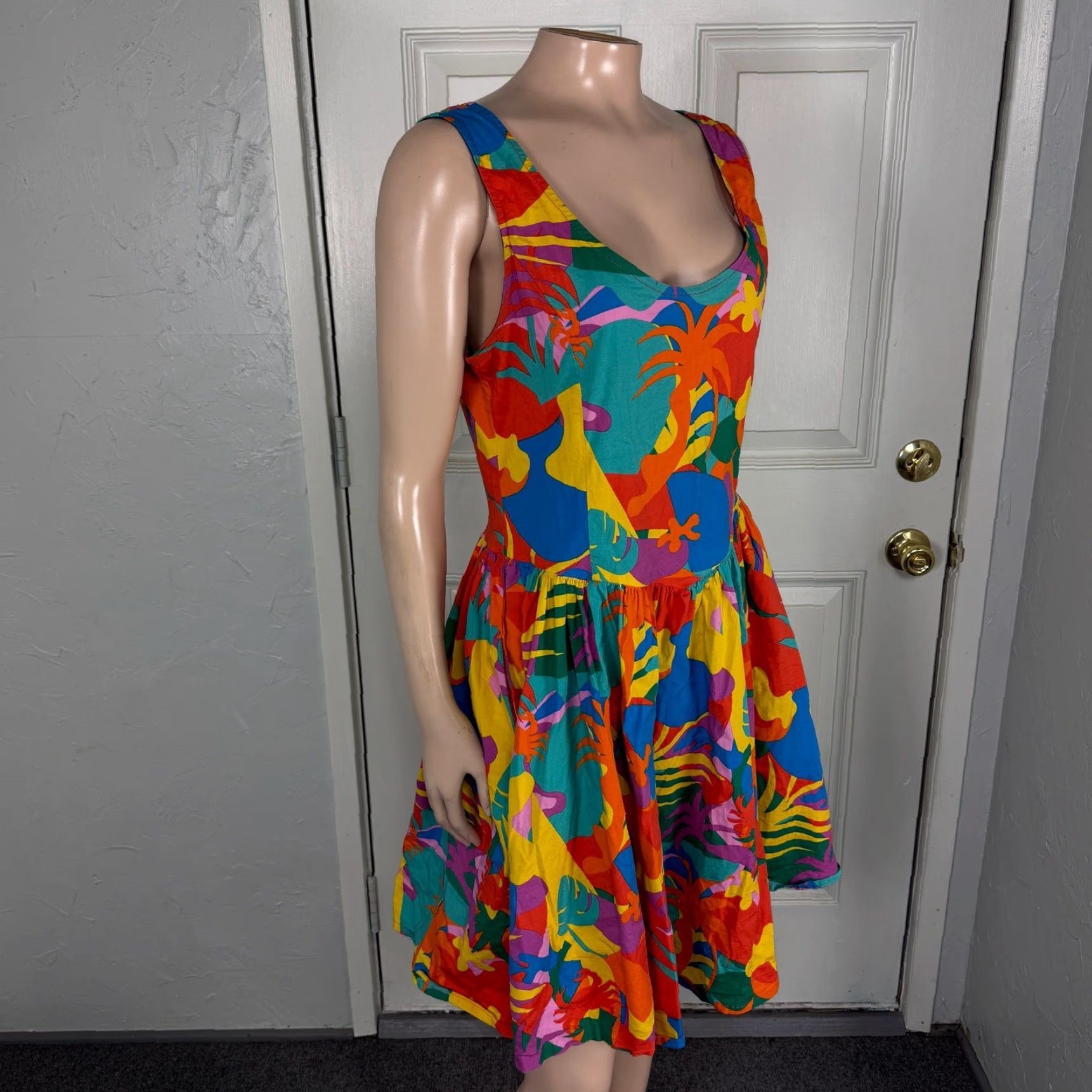 Nooworks Women's Dress M Stretch Floral Cotton Tropico Tropical Pockets V5