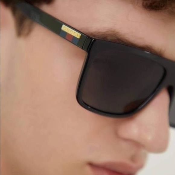 Gucci New - GUCCI Grey Rectangular Men's Sunglasses GG0746S 001 5 Size ONE SIZE - 8 Thumbnail