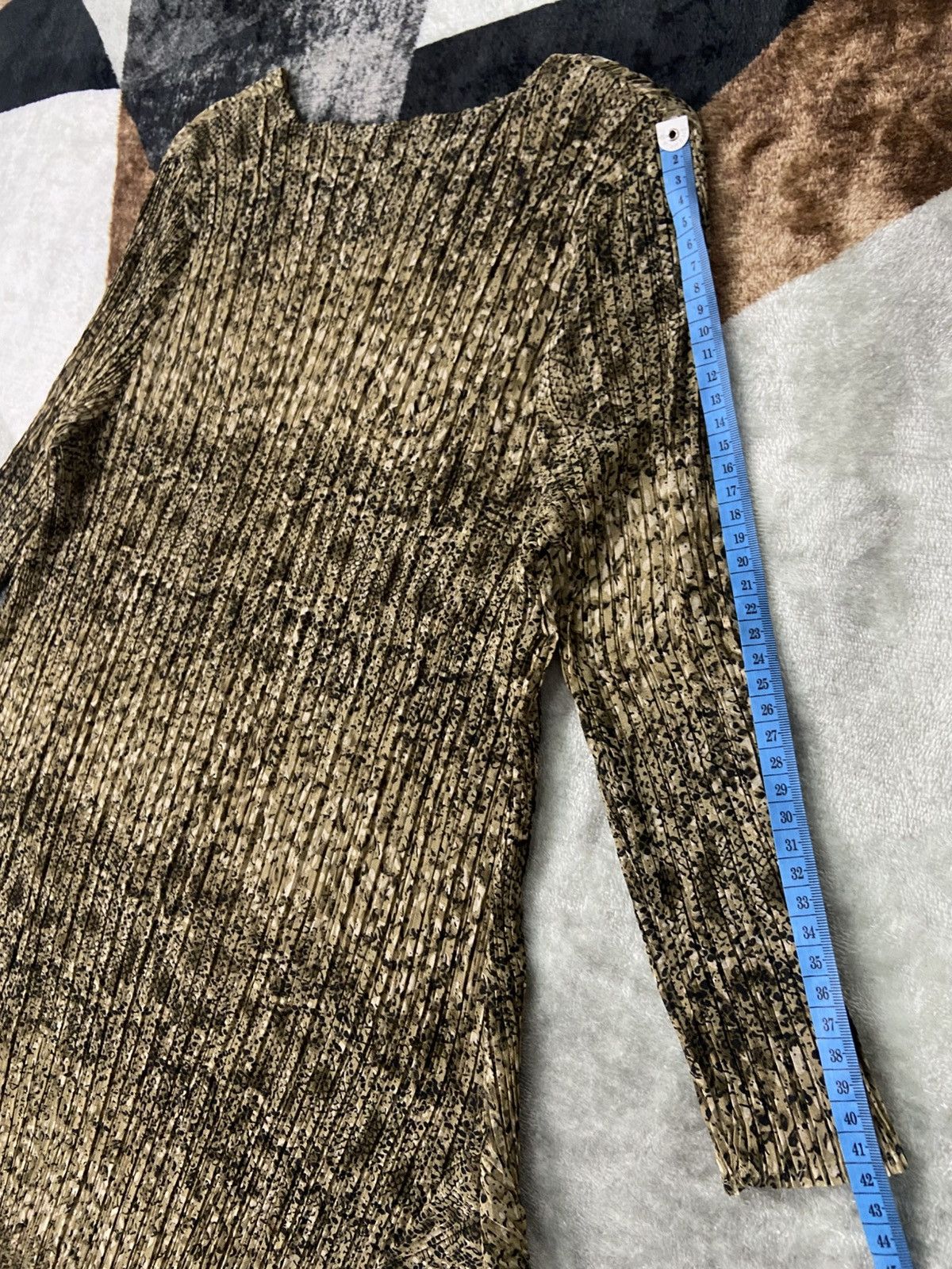 Japanese Brand Pleatsme Snakeskin Pleated Asymmetric Tunic Dress Size ONE SIZE - 13 Thumbnail