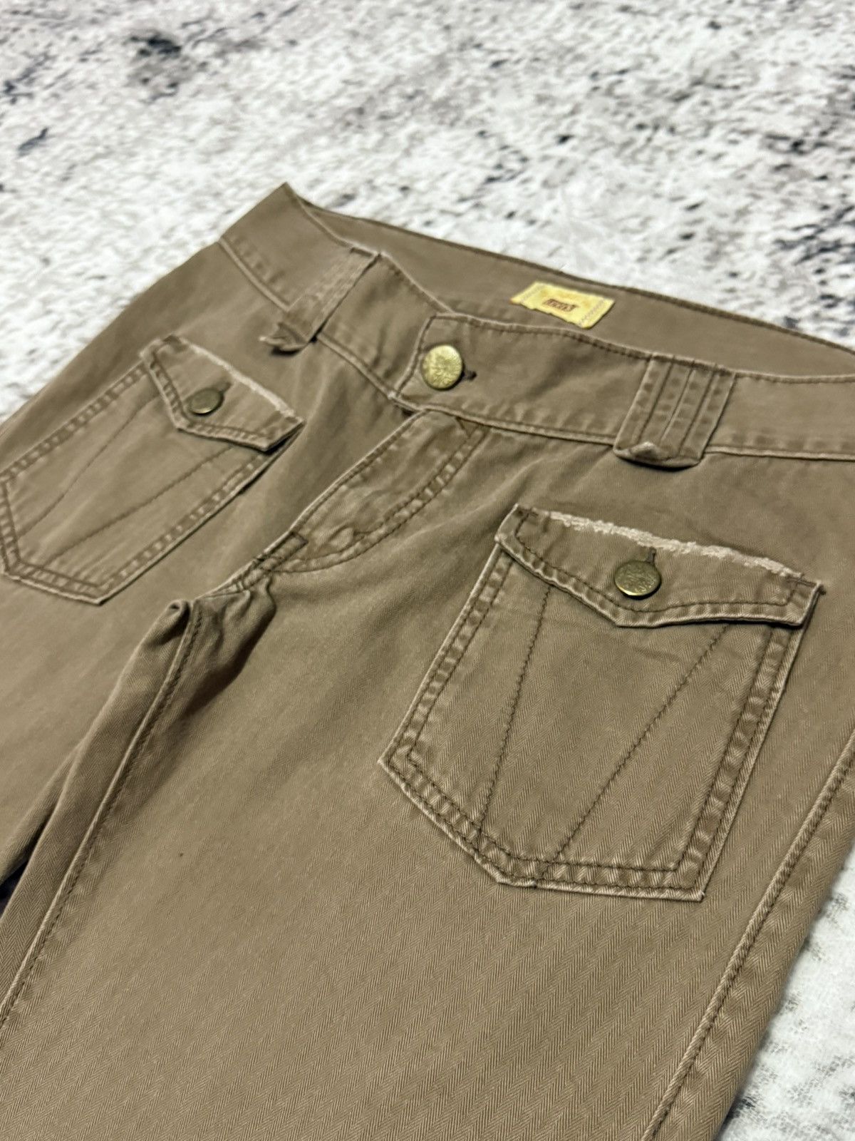 Levi's Vintage Levis Tab Twills Bush Pocket Low Rise Flare Jeans Size 28" / US 6 / IT 42 - 8 Thumbnail