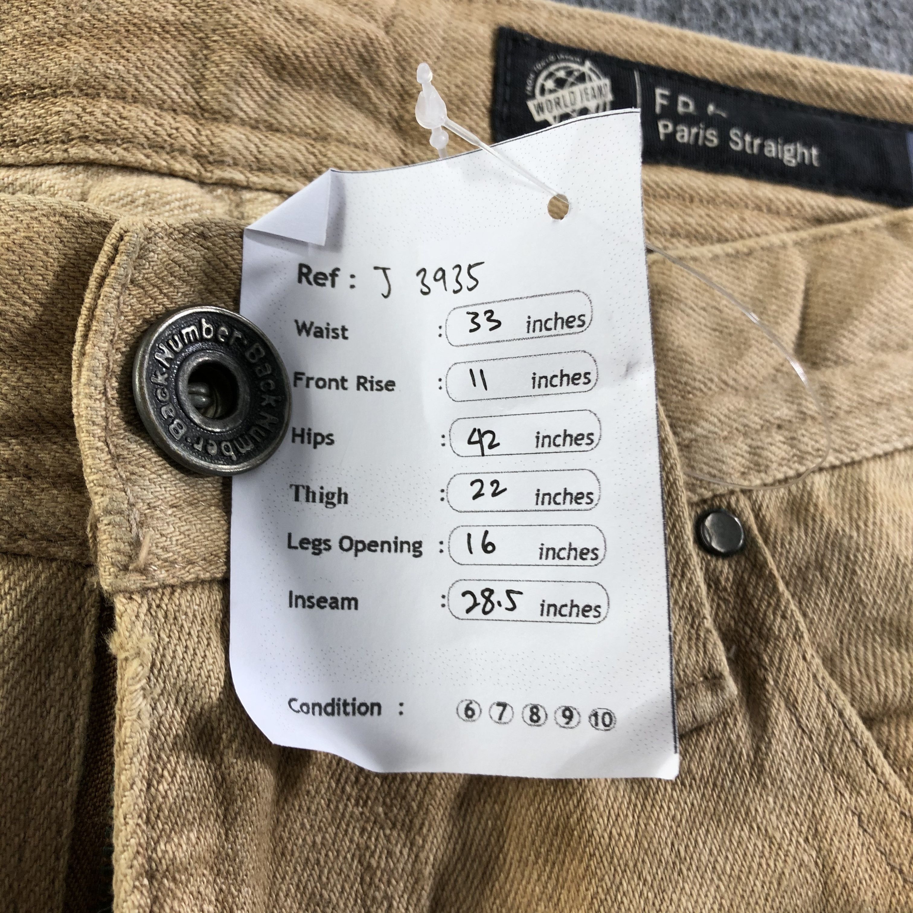 Vintage Vintage Back Number Jeans-J3935 Size US 33 - 11 Thumbnail
