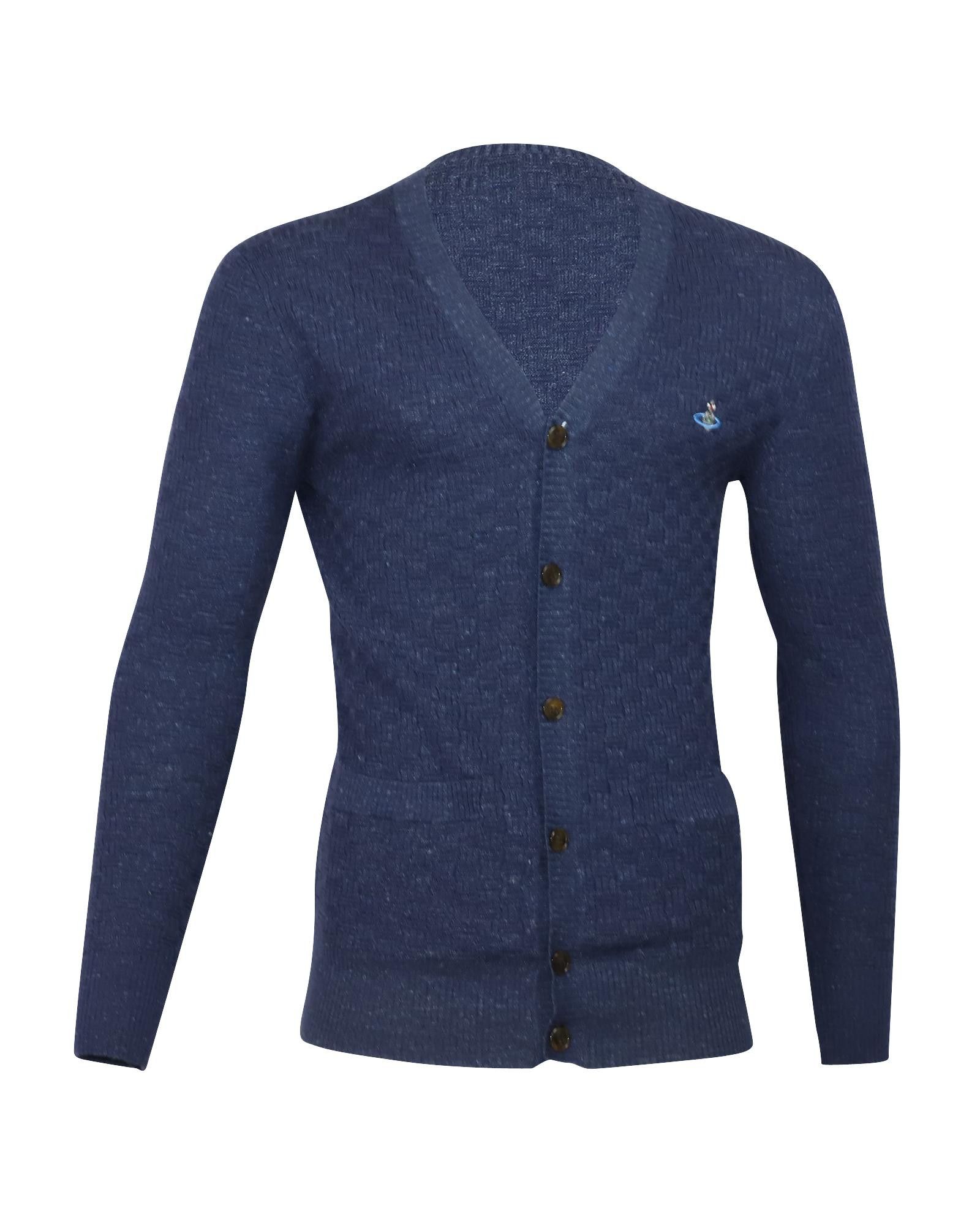 Vivienne Westwood Orb-embroidered cotton cardigan - Blue