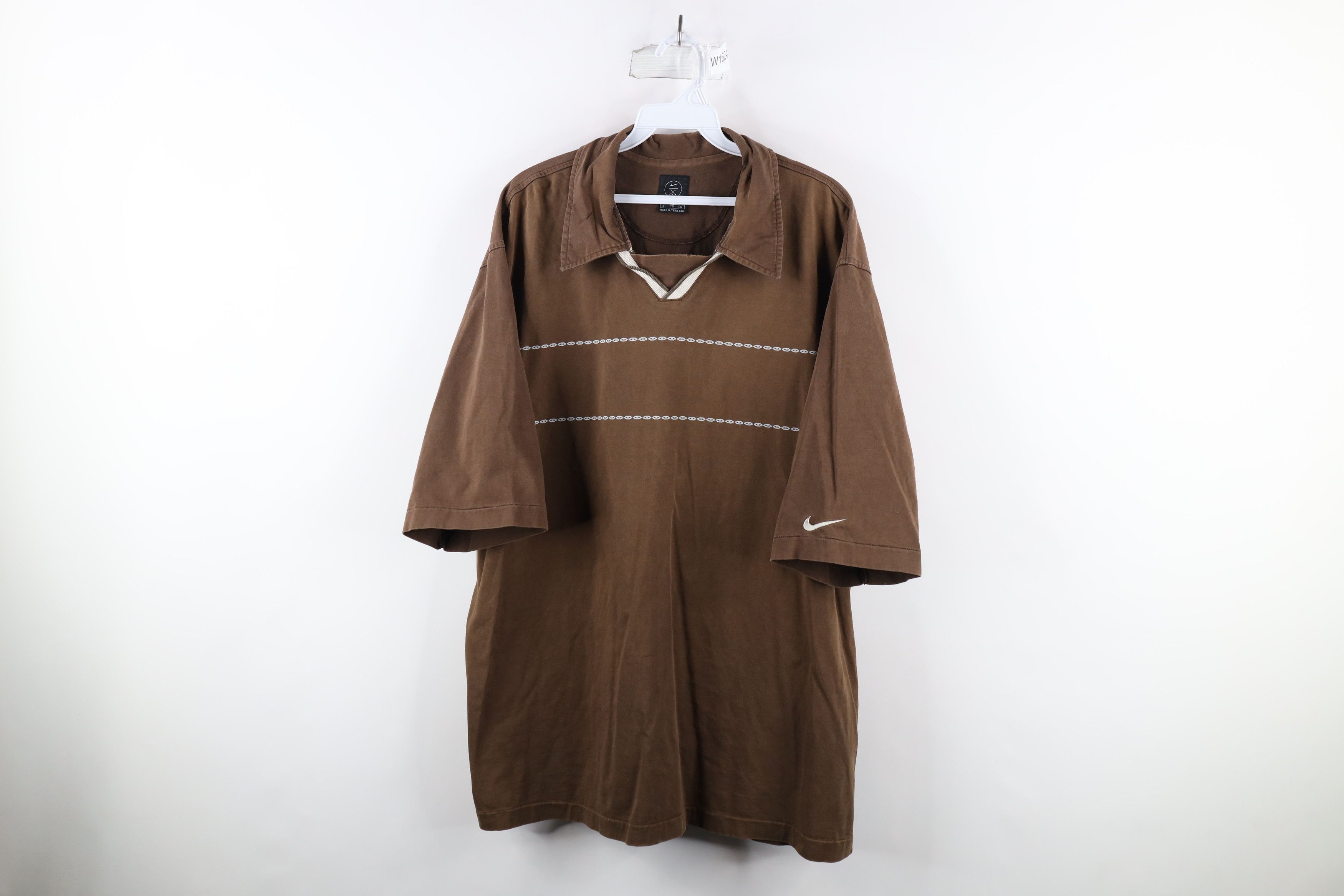 Vintage 90s Nike Golf Scott Mini Swoosh Polo Shirt Brown - Main Image