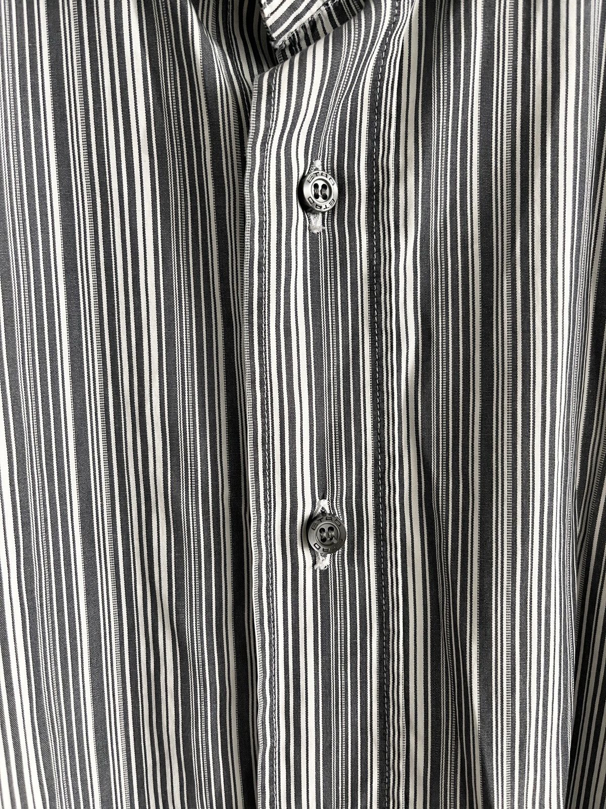 Etro STEAL! Vintage Etro Grey Stripe Shirt Size 44R - 3 Thumbnail