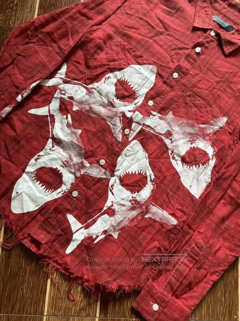 Amiri Amiri Red shark shirt Size US S / EU 44-46 / 1 - 5 Thumbnail