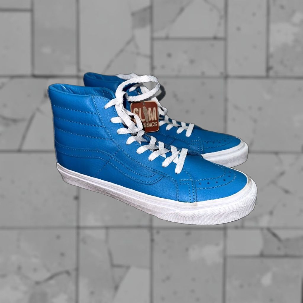 Vans VANS Slim Classics High Top Shoes Unisex Adults 5.5 7 Blue Sneaker Mens Womens Size M / US 6-8 / IT 42-44 - 1 Thumbnail