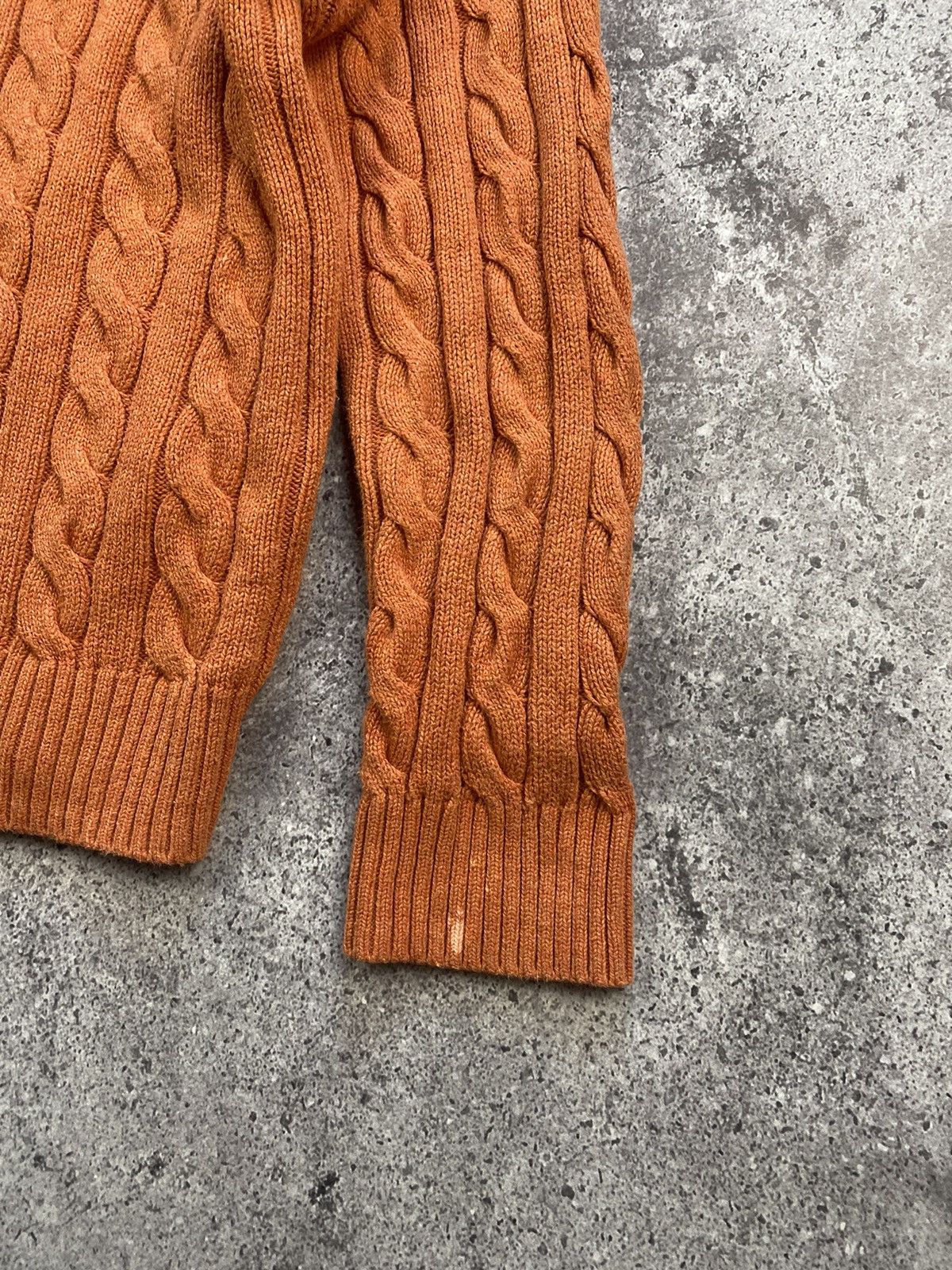 Polo Ralph Lauren Vintage Polo Ralph Lauren Cable Knit orange🍊Sweater painted Size US L / EU 52-54 / 3 - 7 Thumbnail