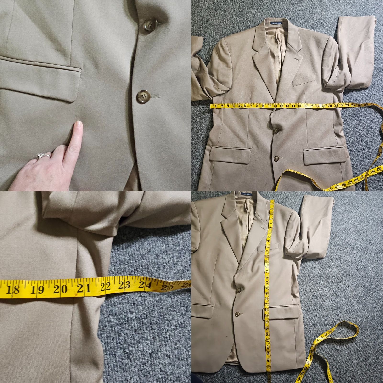 Ralph Lauren Lauren Ralph Lauren Blazer Mens 42 Beige Wool 2 Button Sport Coat Career Jacket Coat Blazer Mens 42 Regular Beige Wool 2 Button Sport Coat Career Size 42R - 8 Thumbnail