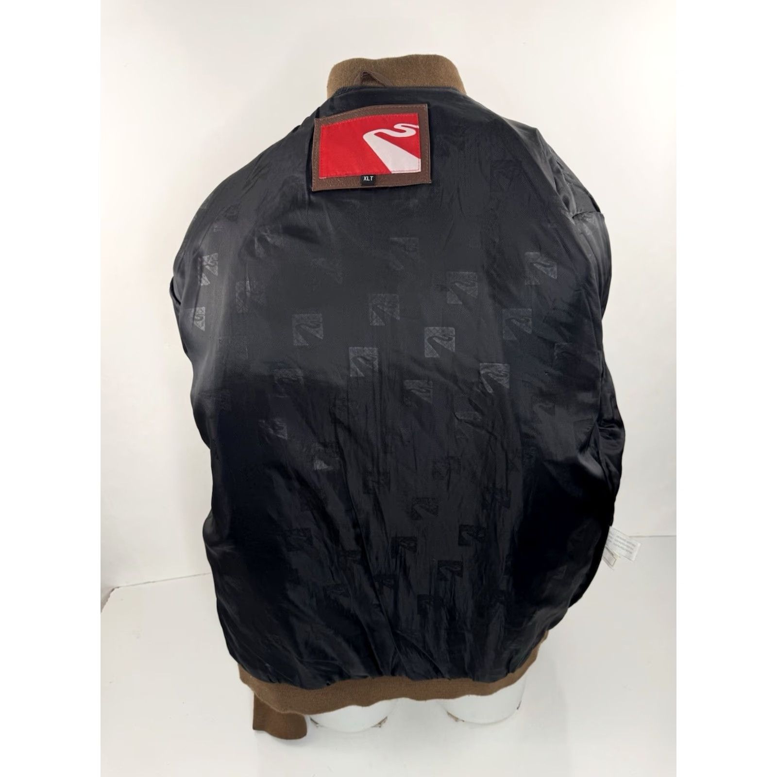 Vintage CORVETTE - The Legend Continues LEATHER Mens XL TALL Bomber Jacket Shirt Jacket Mens XL Brown Leather Bomber Jacket 80s 90s Vintage Mens Size US XL / EU 56 / 4 - 4 Thumbnail
