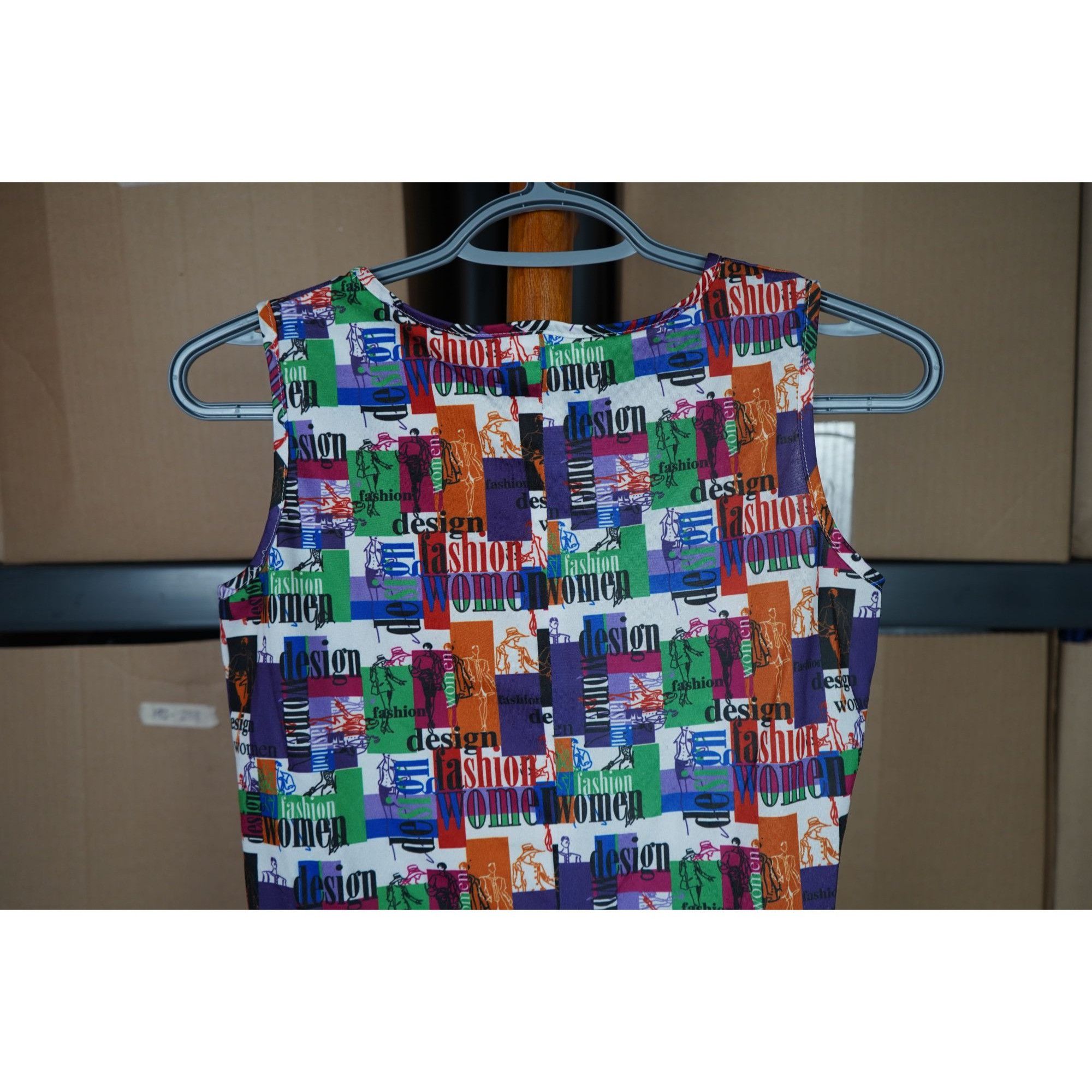 Vintage Vintage Women's Sleeveless Top Cropped Abstract 90s S #428 Size S / US 4 / IT 40 - 5 Thumbnail