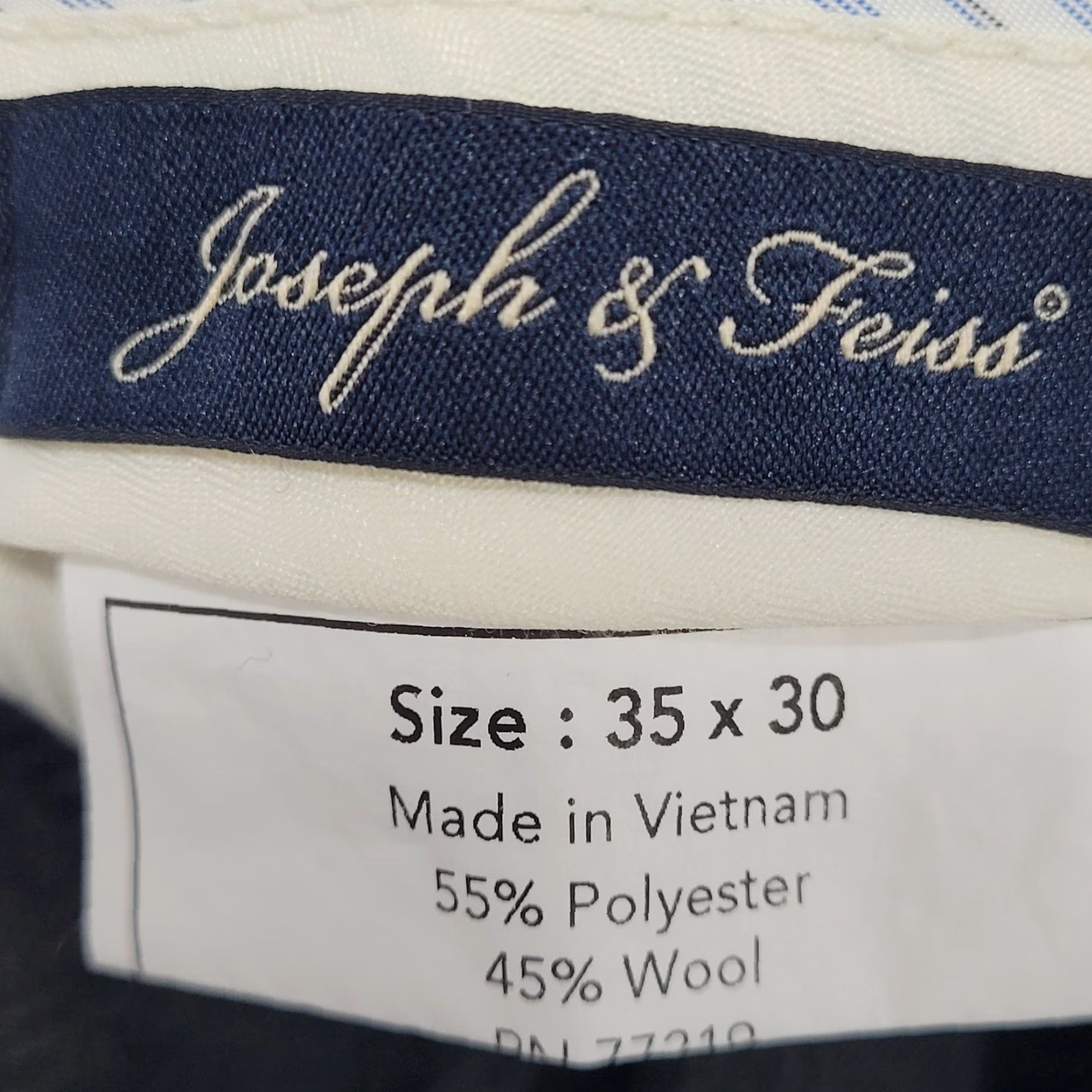 Joseph Joseph & Feiss Pants Grey Wool Blend Pleated Cuffed Straight Dress 35x30 34x30 Mens Size US 35 - 3 Thumbnail