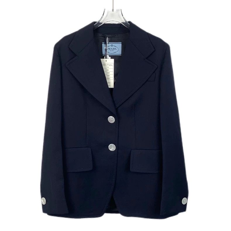 Prada Prada Dark blue sheep wool lapel single-breasted suit jacke Size US XS / EU 42 / 0 - 1 Thumbnail