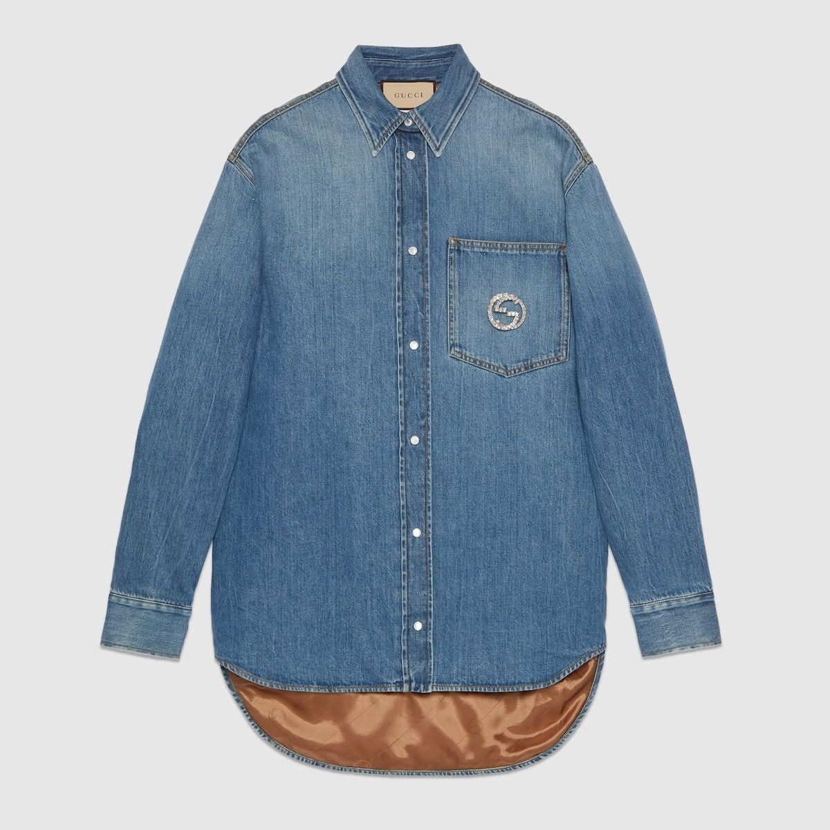 Gucci Gucci Washed Organic Denim Shirt SIZE 40 Size ONE SIZE - 1 Thumbnail